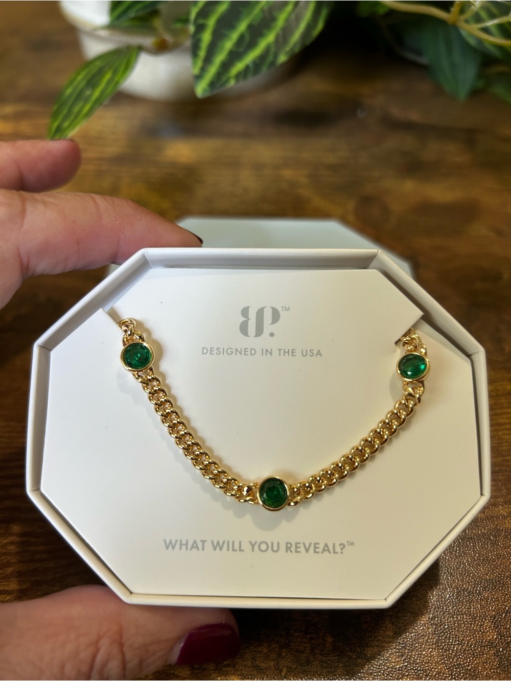 Bomb Party OG “Alone Time” Gold & Emerald Necklace